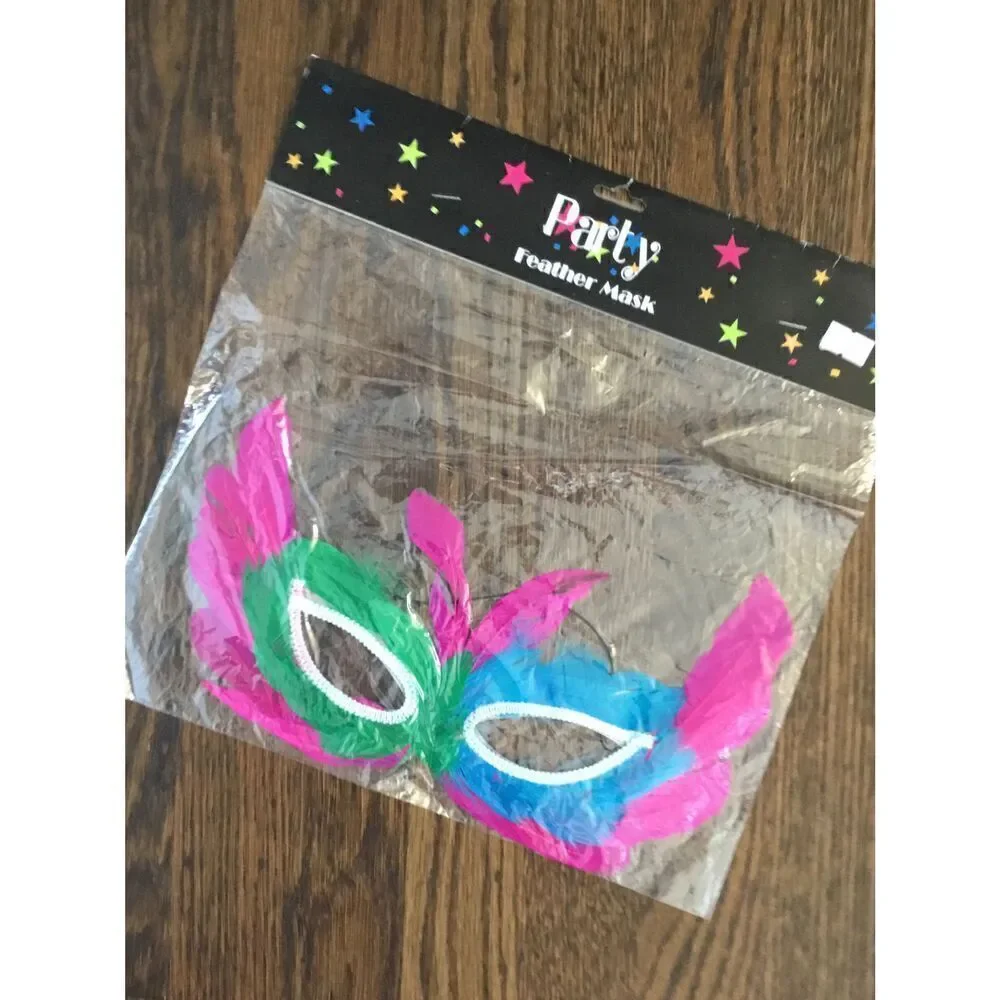 NEW Pink Blue Green Mardi Gras Party Halloween Mask One Size